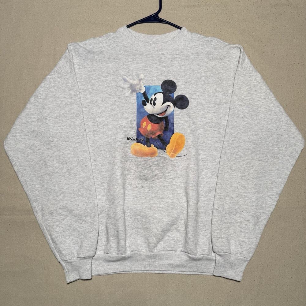 Vintage Disney Mickey Mouse Sweatshirt Adult Large Crewneck Made USA 90s Cartoon